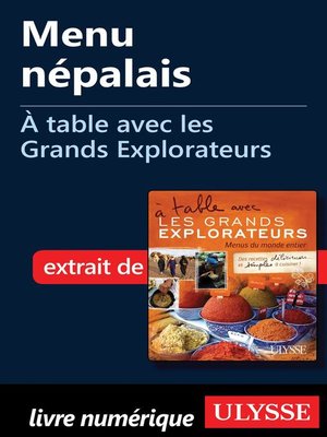 cover image of Menu népalais--À table avec les Grands Explorateurs